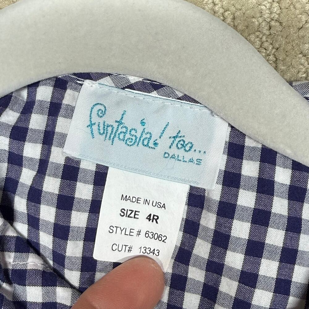 Funtasia Too Vintage Western Gingham Dress 4T - Picture 6 of 8